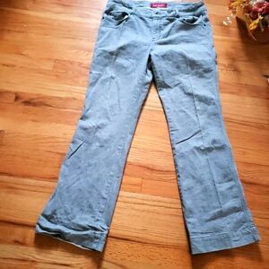 Vintage Baby Phat Jeans Womens 16 Gray Flared Bootcut Faded Embroidered Cat Jean